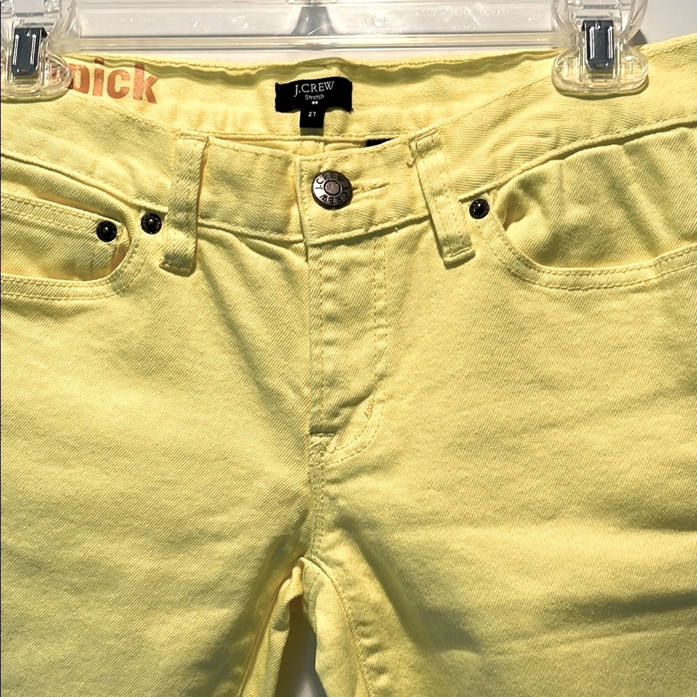 NWOTs J. Crew Yellow Toothpick Jeans Vibrant and Eye-Catching Size 27 - Picture 2 of 9